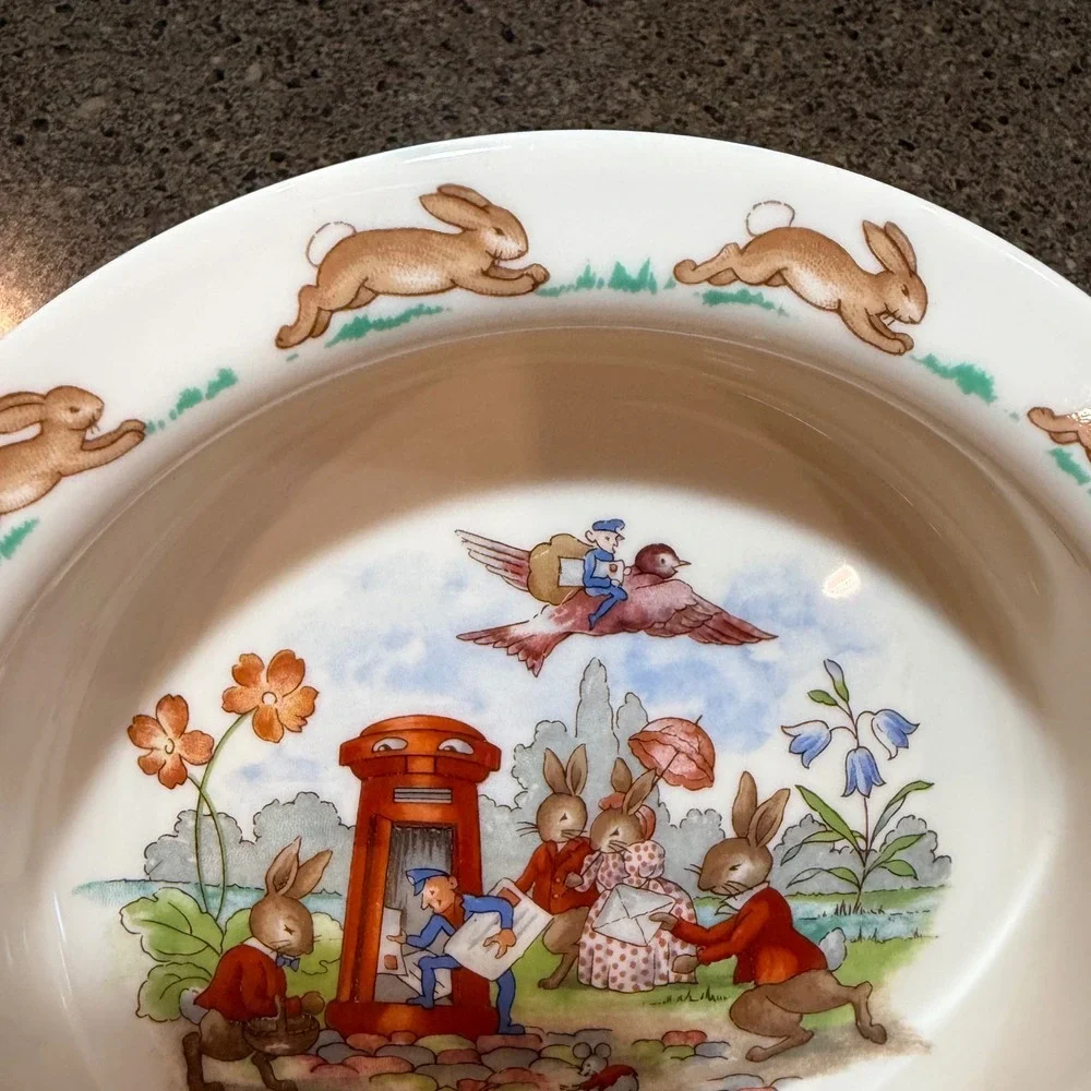 Royal Doulton Bunnykins Post Office Bowl English Fine Bone China Vintage